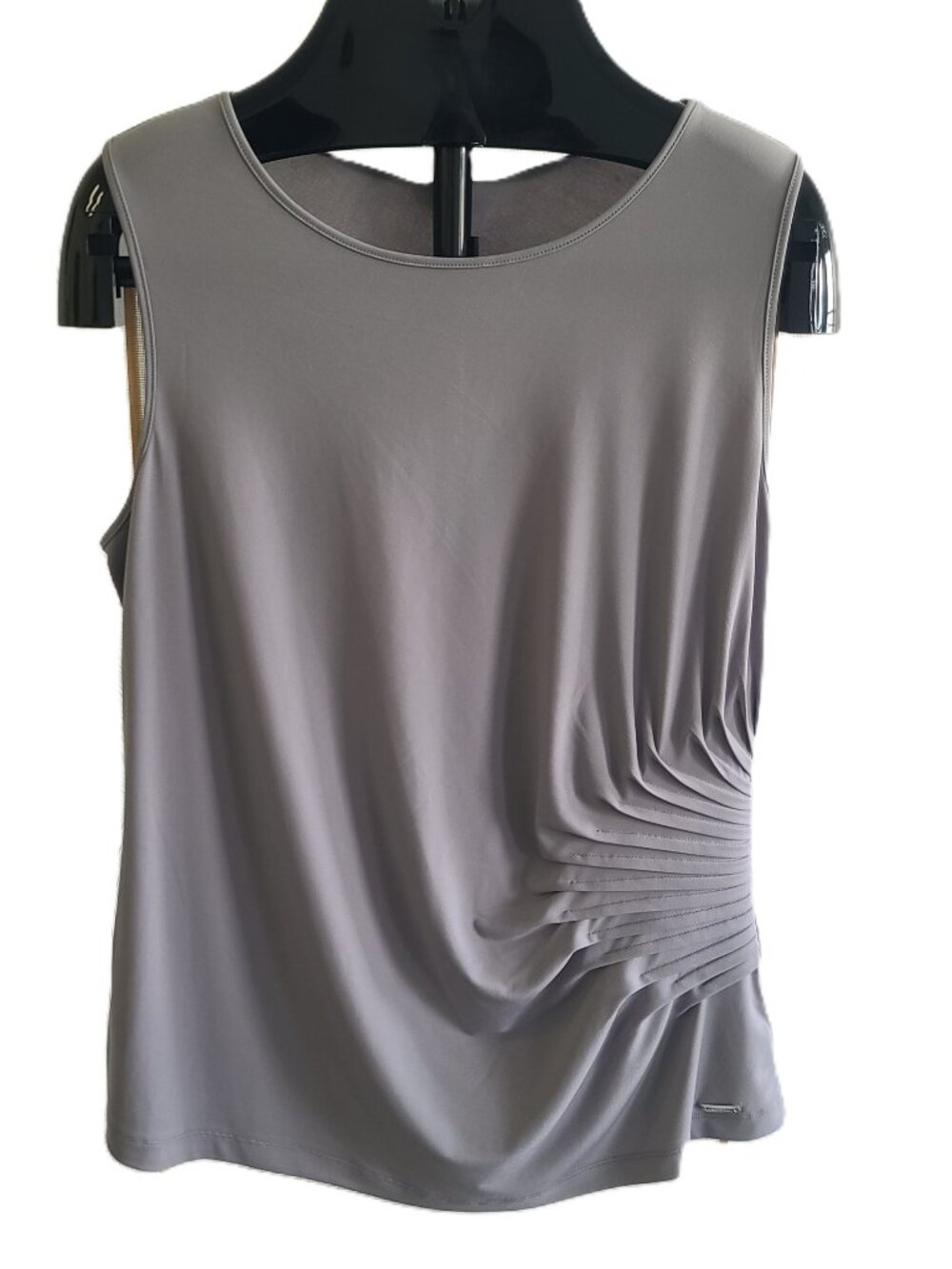 NWT CALVIN KLEIN Grey Sleeveless Rushed Side Top XL workwear business base layer